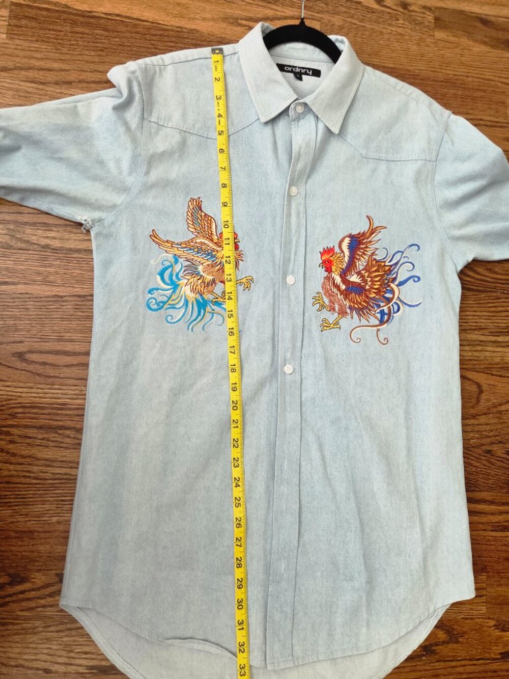 Ordnry "Far From Ordinary" Phoenix Embroidered Western Shirt Men's Size L - Picture 7 of 8